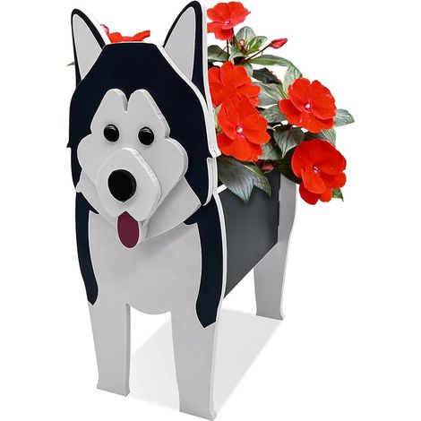 1 pot de fleurs Divers accessoire de portail, motif graffiti chien, PVC, 29×20×10 cm, décoration intérieure/extérieure (1/5)