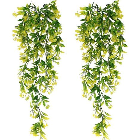 Lot de 2 lierres artificiels 78 cm – Plantes suspendues décoratives – Imperméables et résistants aux UV – Pour mariages et bureaux (1/5)