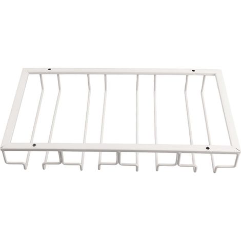 Porte-verre à vin sous l'armoire, style européen à suspendre pour verres à vin, étagère, gobelet, cintre de rangement, ornement (White) (1/5)