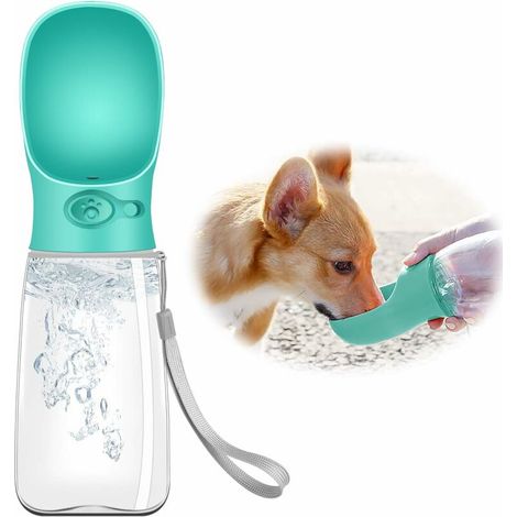 Bouteille d'eau pour Chien 550 ML,Portable Bouteille Eau,Étanches Bouton Lock Grande capacité Gourde pour Animaux Chat pour Voyage et Randonnée(Bleu) (1/4)
