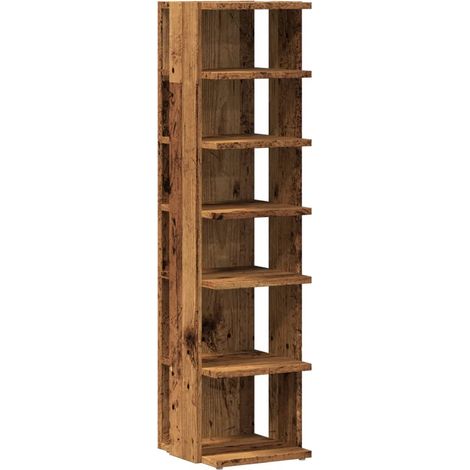 Armario zapatero madera de ingeniería envejecida 28x27x102 cm vidaXL