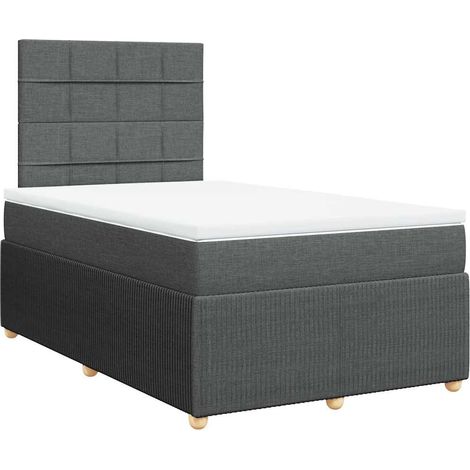 Maison Exclusive - Cama box spring con colchón tela gris oscuro 1 (1/5)