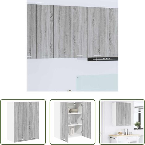 vidaXL Schrank für Küche - Hängeschrank Graues Sonoma 60 x 31 x 80 cm Holzwerkstoff (1/5)