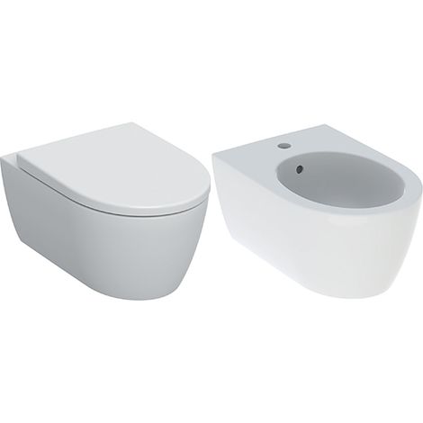 Geberit iCon Set Sanitari Sospesi Filo Muro con Fissaggio Nascosto Rimfree (1/2)