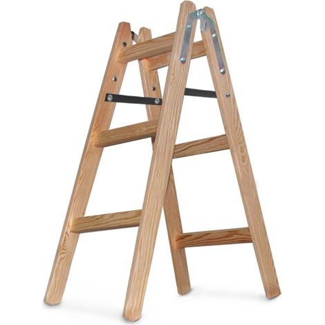 Leiter Strend Pro, PROFI, Holz-Stehleiter, 3-stufig, 0,95 m, max. 150 kg (1/3)