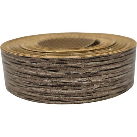Bande de chant thermocollante 21mm x 5m épaisseur 0,50mm Mélaminé Facile à Appliquer Bricolage Étagère Meuble Panneau Bois Durable, Chêne Paris