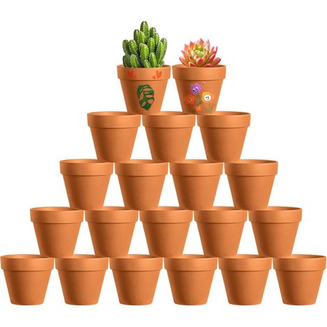 (20 Pièces) Pot Terre Cuite pour Succulent 4.5x4cm, Petit Pot de Fleur Terre Cuite, Pots en Terre avec Trou de Vidange, Pots en Terre, pour Succulent (1/4)