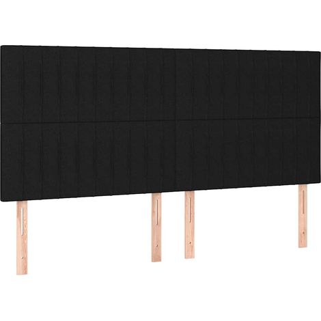 Maison Exclusive - Cabecero de cama de tela negro 160x5x118/128 c (1/5)