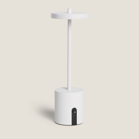 Lampada da Tavolo LED Portatile per Esterni Metallo con Batteria USB Ricaricabile Jawania Bianco