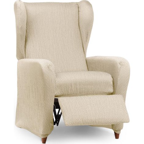 Housse de Fauteuil Extensible Relax 1 Place écru Design (1/5)