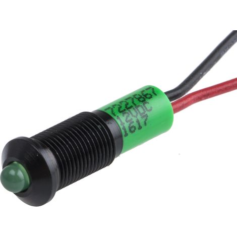 Voyant LED lumineux Vert RS PRO, dia. 6mm, 12V c.c., taille de la lampe 3 mm, IP67 ( Prix pour 1 )