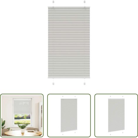 Sichtschutz - Plissee Hellgrau 80x150 cm Stoffbreite 79,4 cm Polyester (1/5)