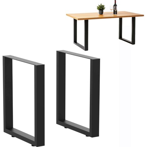 DanDiBo 2x Tischbeine Metall Schwarz 72 x 62 cm Tischgestell Höhenverstellbar 96662 Tischfüße Möbelfüße Tischkufen Esstisch Beine (1/5)