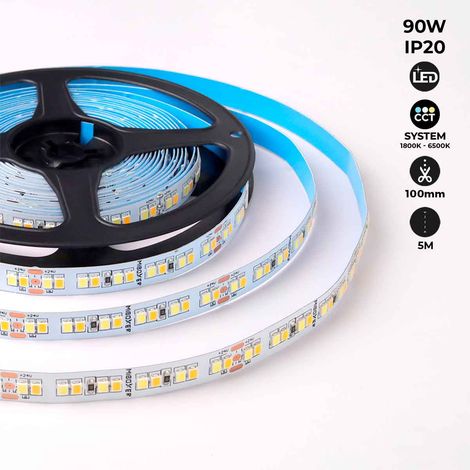 Barcelona Led – Ruban LED 24V-DC 90W – Température de couleur réglable CCT 1800K à 6500K – Longueur 5 mètres – IP20 pour intérieur (1/5)