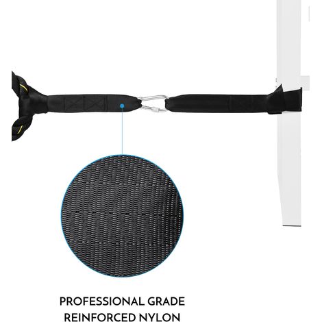 Kit de sangles d'ancrage pour corde de combat avec 2 sangles en nylon renforcées et 1 mousqueton en acier inoxydable pour cordes de crossfit, gym à domicile, entraînement physique (1/5)
