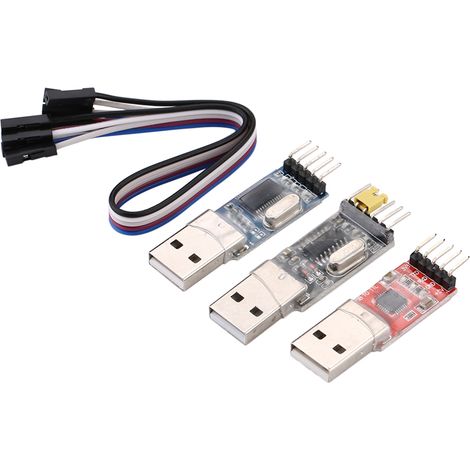 1 Module adaptateur USB vers TTL, kit câbles 4 broches, composants durables, 3 modes alimentation, compatible PC Mac Linux (1/5)