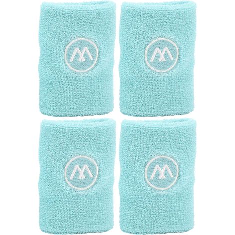 2 lot de bandeaux poignet homme femme sport salle course basketball soutien bracelet enveloppe manchon vert menthe (1/5)