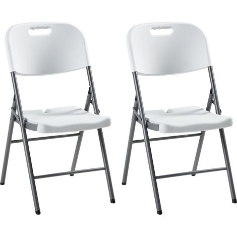 Set of 2 Garden Chairs CUGNOLI Folding White