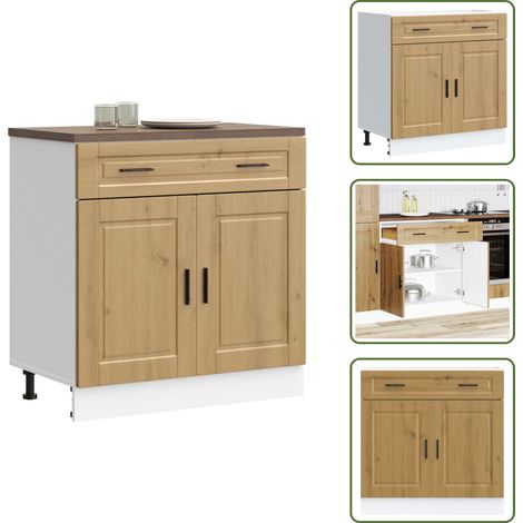 Küchenunterschrank Porto Artisan-Eiche Holzwerkstoff - Küchenunterschrank - Küchenunterschränke - Spülenunterschrank - Unterschrank Für Küche (1/5)