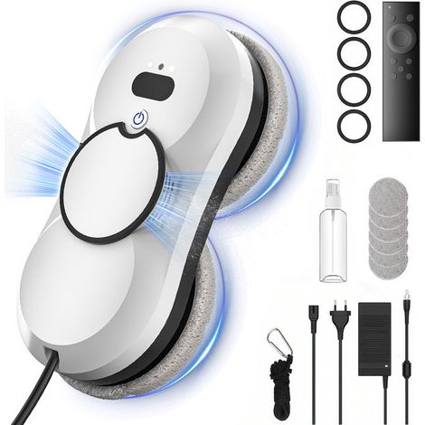 Robot lave-vitres intelligent avec détection des bords, nettoyage automatique des vitres 5600Pa, 3 modes, avec télécommande. (1/5)