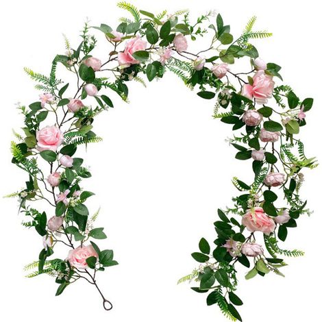 (1,9 m Muyinange Rose Wisteria Style D Rose A084281) 1 pièce Décoration de mariage Pivoine Rose Fleur Soie Plante Verte Décoration Intérieure (1/2)