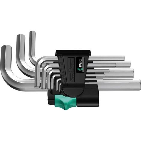 Wera 950/9 SM N Juego de 9 llaves Allen dobladas plateadas