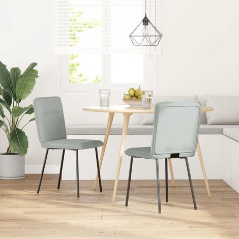 Lot de 2 Chaises à manger,Chaise de cuisine Gris clair Velours CFW18800 (1/5)