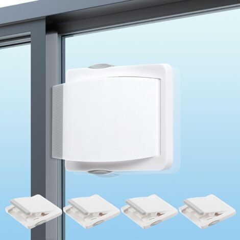 Serrure de Fenêtre Coulissante, 4 Pièces Serrure de Porte Coulissante en Verre, sans Perçage, pour la Protection des Enfants et des Animaux Domestiques, Sécurité de Location
