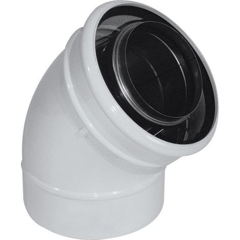 Coude INOX/GALVA blanc concentrique - Coude à 90 ° (1/2)
