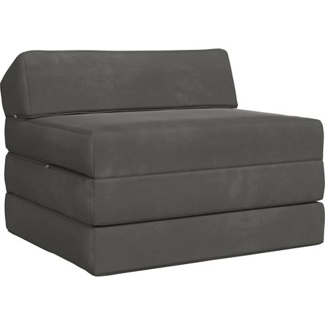 vidaXL Canapé-lit pliable Gris foncé 200 x 70 x 10 cm Velours