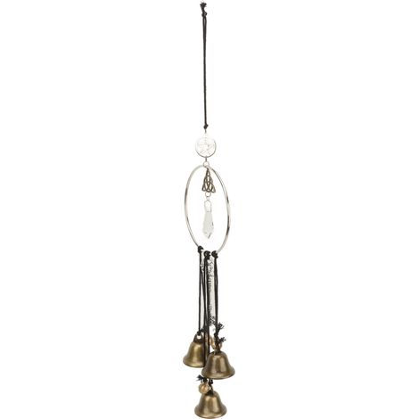 Clochette de sorcière en métal, élégante et raffinée, style antique, pour la maison, le salon ou une porte/un mur. Décoration carillon éolien antique avec clé, idéale pour la décoration de porte ou de (1/5)