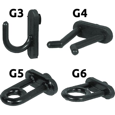 GANCIO IN NYLON PER PANNELLI PORTAUTENSILI G6 - pz 10  - Blister Koncreto