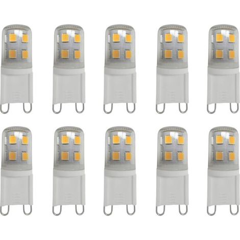 Ampoules LED G9 2W Blanc Chaud 2700K, 200LM, équivalent à 20W Halogène, Pour éclairage Domestique, Non-Flicker, AC 220-240V, Paquet de 10 [Classe énergétique B] (1/5)