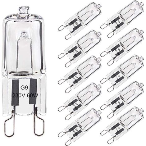 Ampoule Halogène G9 60W Blanc Chaud 2800K 680LM 230V Dimmable Halogène Capsule Ampoule Filament Lot de 10 (1/5)