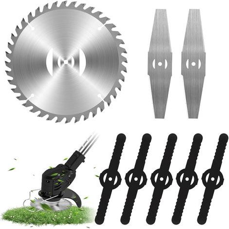 Remplacements de têtes de lames de Strimmer sans fil,Lame en acier inoxydable de rechange de Strimmers d'herbe,Accessoires de Strimmers de jardin,Lames de coupe-brosse de Strimmer de jardin,, (1/5)