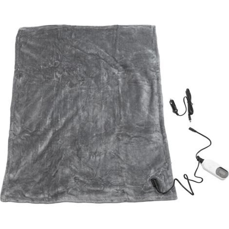 12V 48W Auto-Heizdecke, weiche, warme und atmungsaktive Flanell-Heizdecke für Camping, 100 x 75 cm - Crezuo