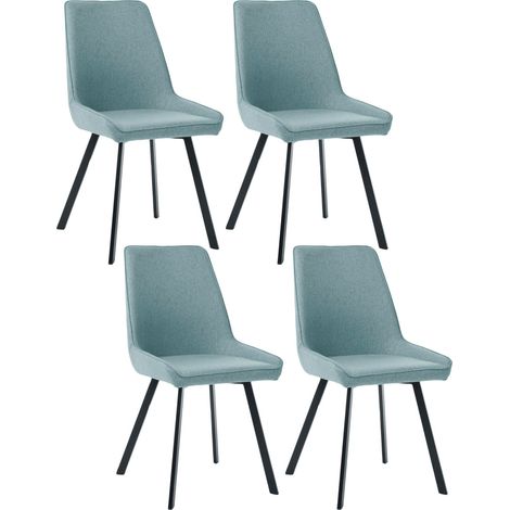 Set 4 Sedie 48x60xH87 cm in Microfibra Fox Acquamarina (1/4)