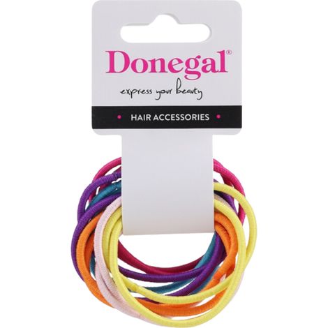 Gomas para el pelo de colores Donegal, paquete de 12 unidades (1/4)