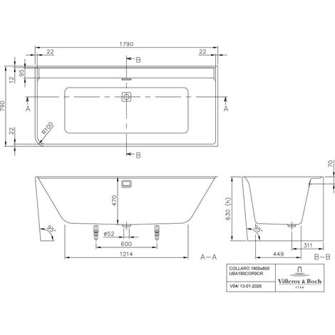 Support mural VB BW Collaro 1790x790x470mm version droite CoD nous Alpin (1/2)