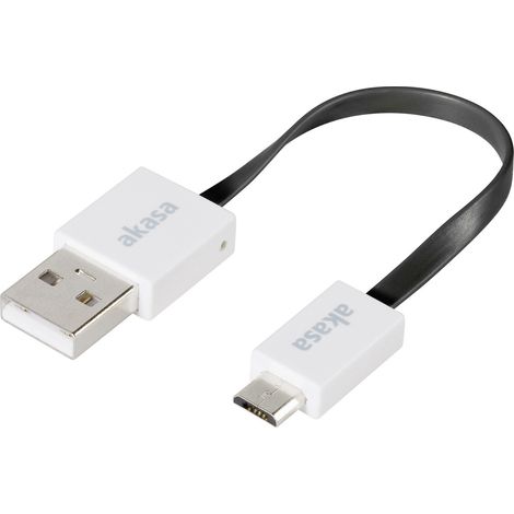 Akasa USB-Kabel  USB 2.0 USB-A Stecker, USB-Micro-B Stecker 0.15 m Schwarz hochflexibel, vergoldete (1/2)