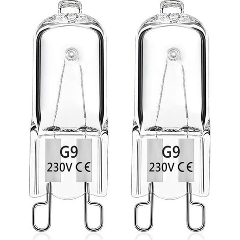 Ampoule halogène G9 40 W Lot de 2 Résistante à la chaleur jusqu'à 300 °C Intensité variable 2700 K Pour four et micro-ondes (1/5)