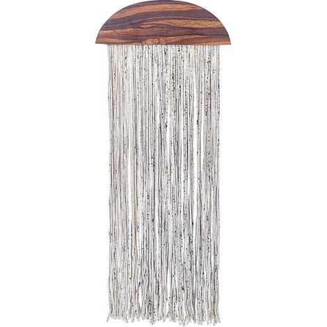 Decoración de pared de madera de álamo oscura blanco negro 37 x 92 cm Zikiria (1/5)