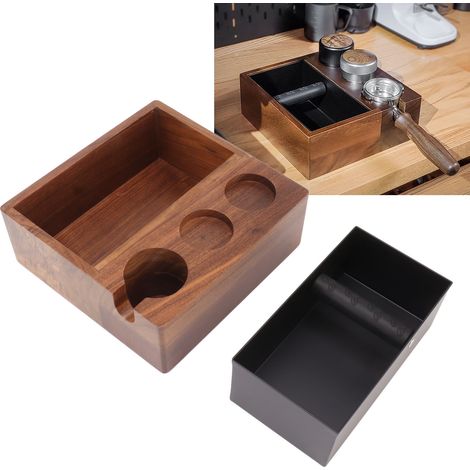 Kaffeetamper aus massivem Walnussholz, einteiliger Ständer für die Hausbar, Behälter für gemahlenen Kaffee, kompatibel mit 51/54 mm Griffen. (1/5)