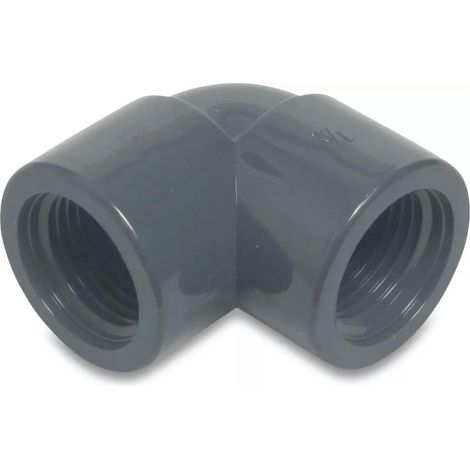 Profec Winkel 90° PVC-U Innengewinde x Innengewinde 1 Zoll, 10 bar, grau (1/5)