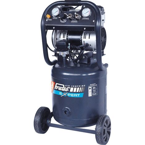 Prodif – Compresseur silencieux 40L vertical – Moteur 2HP, pression 8 bars, 66dB – Design compact pour espaces restreints
