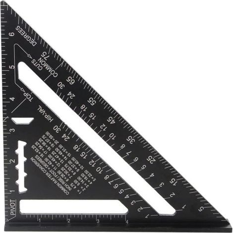Escuadra de carpintero multifunción de 180 mm, metal/aluminio, regla, escuadra, calibre de marcado, guía, transportador de ángulos, 45-90 grados / Herramienta de carpintería / Herramienta de marcado y (1/5)