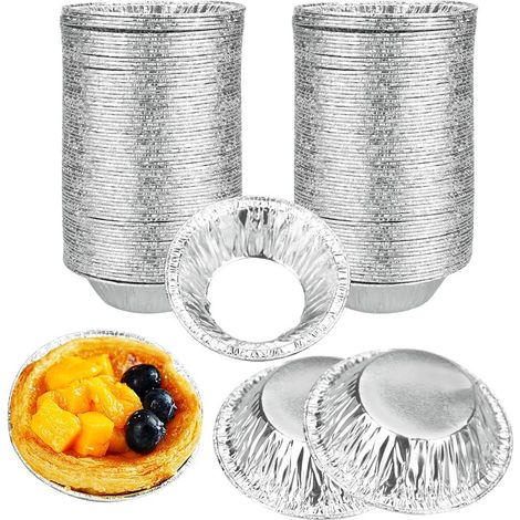 300 moules à tartelettes aux œufs, caissettes en aluminium jetables, moules à tartelettes ronds, moules à muffins en aluminium