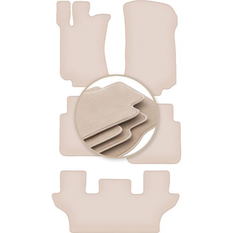 Hochwertige beige Fußmatten für: Mercedes R W251 / R251 / V251 7-Sitzer 2005-2013 (1/5)