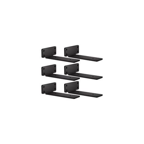 Regalwinkel, 6er-Set, stabile Holzwinkel, 15 cm, schwarz, robuste und langlebige L-förmige Metallregalwinkel. – Crezuo