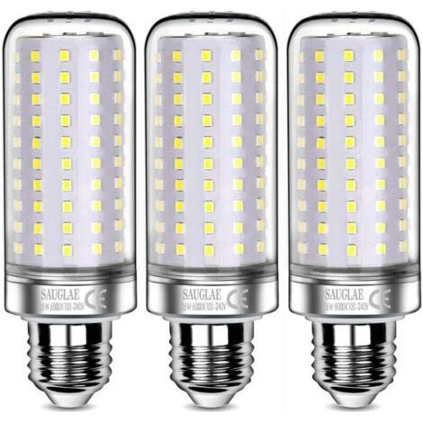 Pair 26-W-LED-Lampen, entspricht einer 200-W-Glühbirne, 3000 lm, 6000 K Kaltweiß, E27-Edison-Schraubfassung, 3er-Pack [Energieklasse E]